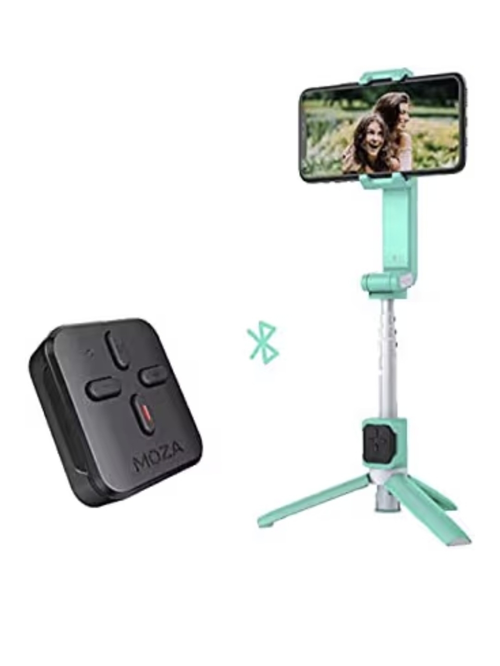 MOZA Bluetooth Remote + Mint Green Phone Tripod Selfie Stick - NIB